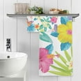 thumbnail image 5 of Tropical Leaves Flowers Cotton Towel Set 2 Piece, 1 Bath Towels 1 Washcloth, Soft Fast Dry Absorbent Face Hand Towel for Bathroom Hotel Gym Spa and Beach, 5 of 7