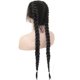 thumbnail image 4 of Peluca de encaje frontal Trenza Peluca real Arnés Rosa Malla interna 26 pulgadas, 4 of 9