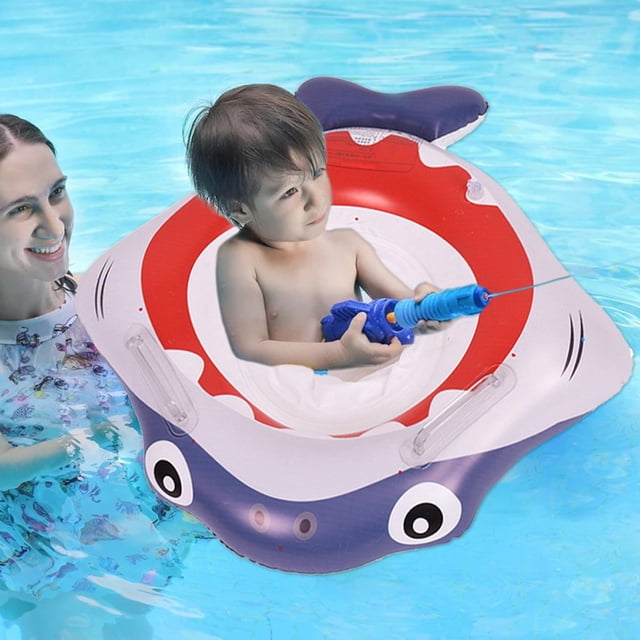 POINTERTECK Baby Swimming Ring Floats with Seat Inflatable Baby Pool Float Baby Swimming Pool Ring for Infant Toddler Kids Summer Waist Float Ring for Swimming Training Inflatable Safety