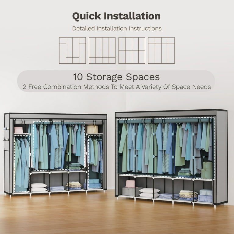 Riousery Portable Closet, 83 Inch Wardrobe Closet for Hanging