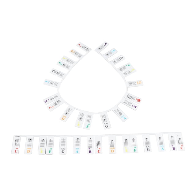 Autocollant Clavier de Piano, Autocollant de Note de Piano Électronique Joli Design Réutilisable Favorise l'Apprentissage Grand Application Silicone pour Musique 61 Touches, 88 Touches