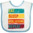 thumbnail image 3 of Inktastic Bull Riding Rodeo Eat Sleep Bull Riding Repeat Boys or Girls Baby Bib, 3 of 4
