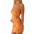 thumbnail image 2 of Women's Sequined Sparkling Short Dress with Rhinestones, Sleeveless Deep V-Neck Backless Party Mini Dress Orange S, 2 of 8