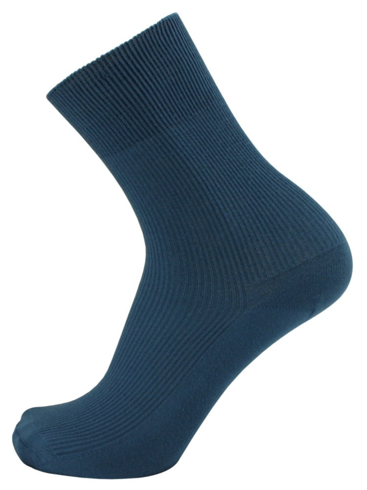 Thin 100% Cotton Socks for Men - 3-pairs in one pack - HIDDEN ELASTIC AT  TOP ONLY - select size by your shoe size