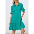 thumbnail image 3 of Vestido camisero MEROKEETY de verano con botones y mangas con volantes para mujer, 3 of 8