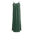 thumbnail image 4 of longantii Cami Dresses for Women Sleeveless Cami Lounge Dress Backless Summer Split Dress Beach Maxi Sundresses with Back Tie Dark Green XXL, 4 of 7