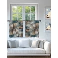 thumbnail image 5 of Sheer Curtains 2 Panels Set, Marble Teal Brown Abstract Geometric Lines Window Sheer Curtains for Living Room/Bedroom, Light Filtering Rod Pocket Voile Drapes, 52" W x 45" L, 5 of 7