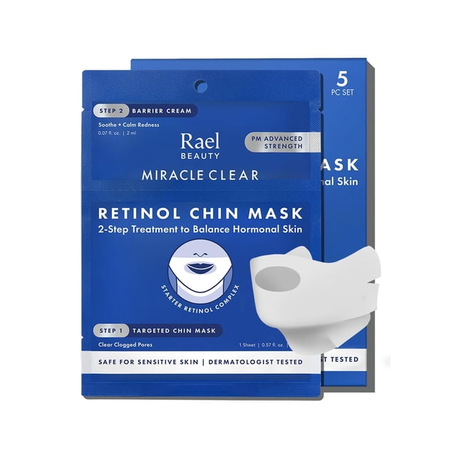 Mascarillas faciales e hidratantes Rael Retinol Chin Mask, 5 kits