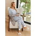 thumbnail image 3 of Ekouaer Pajamas for Women Set 2 Piece Lounge Set Short Sleeve Pjs Joggers Long Pants Sleepwear with Pockets, 3 of 6