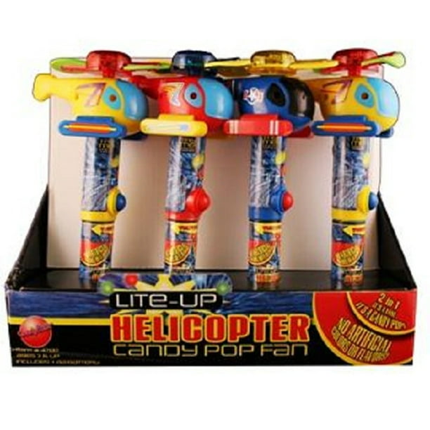 Product Of , Light Up Helicopter Candy Fan, Count 12 Sugar Candy