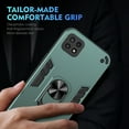 thumbnail image 4 of Designed for Samsung Galaxy A22 5G Case, Military Grade Protective Phone Case Rugged Hard PC + Soft TPU Cover with Enhanced Metal Ring Kickstand [Support Magnet Mount], Darkgreen, 4 of 7
