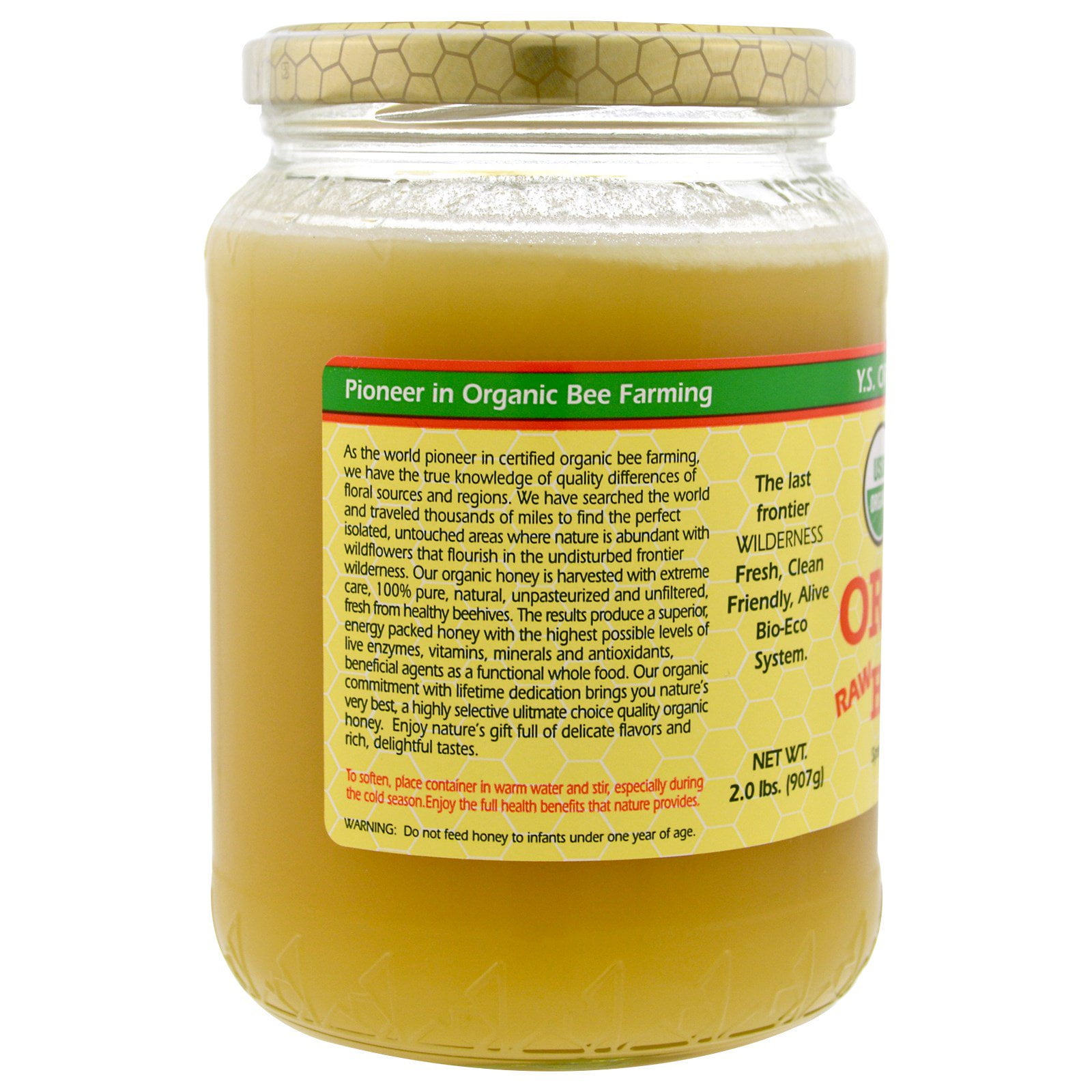 100% Certified Organic Raw Honey, lbs (907 g), Eco Bee Farms 