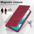 thumbnail image 4 of ELEHOLD Luxury Wallet Case for Samsung Galaxy S23 Ultra, Magnetic PU Leather RFID Blocking Card Slots Kickstand Shockproof Protection Cover ,Red, 4 of 7