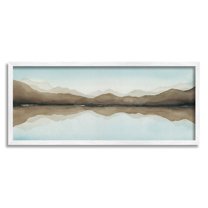 Stupell Industries Vast Mountain Lake Reflection Painting White Framed Art Print Wall Art, Design by Grace Popp