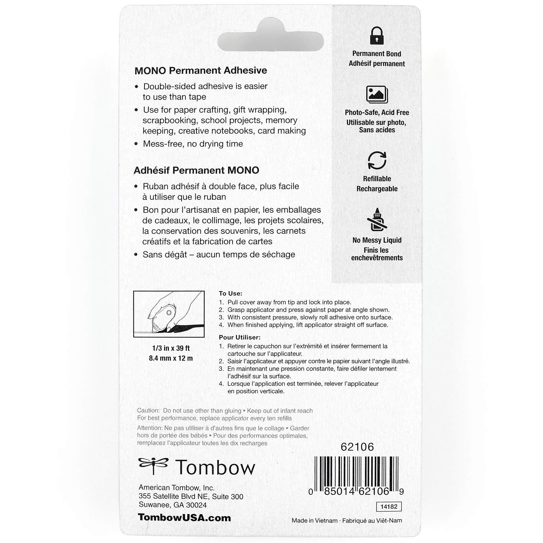Tombow Mono Permanent Adhesive Applicator 1 3 Inch By 472 Inch Walmart Com Tombow Mono Permanent Adhesive Applicator 1 3 Inch By 472 Inch Walmart Com
