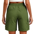 thumbnail image 4 of Aoiroe Women's Hiking Cargo Shorts Lightweight Shorts for Travel Athletic Green XL, 4 of 6