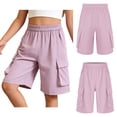 thumbnail image 5 of Haitryli Girls Kids Boys Cargo Shorts Hip-hop Fashion Clothing And Work Pants Gymnastic Trunk Gym Bottoms Pink 130-M, 5 of 5