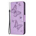 thumbnail image 6 of Feishell Samsung A53 Case 5G Butterfly Embossed Pattern Premium Leather Wallet Cover Flip Stand Card Slots Holder Magnetic with Wrist Strap Case for Samsung Galaxy A53 5G, Purple, 6 of 8