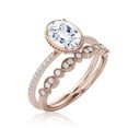 thumbnail image 3 of Gorgeous Minimalist 2.00 Carat Oval Cut Diamond Moissanite Engagement Ring, Floral Wedding Ring, One Matching Band in 925 Sterling Silver With 18k Rose Gold Plating, Surprisingly Gift For Her, 3 of 3