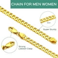 thumbnail image 2 of ChicSilver 5mm 14K Gold Plated Italian Cuban 925 Silver Necklace for Men Women , Hip-Hop Necklaces Durable Gift for Father's Day, Birthday, 2 of 7