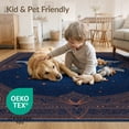 thumbnail image 4 of ODIKA 8'x10' Washable Area Rug Non-Slip Chair-Friendly Mat Planetary Galaxy Continent Motif Circles Continents Round Map Refined for Dining Room, Large Office, Lounge, 4 of 7
