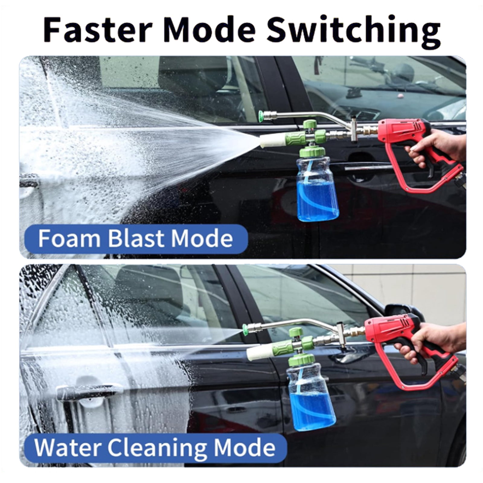 Double Lances Pressure Washer Wand with Quick Connection & 5 Stainless Steel Nozzles Tip Suitable for Efficient Cleaning