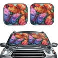 thumbnail image 2 of Wukai Colorful Butterfly Cluster Print Windshield Sun Shade, Car Front Window Shades Sunshade Cover Sun Visor Shield Block Automotive Interior Protector Blocks UV Rays-Medium, 2 of 6