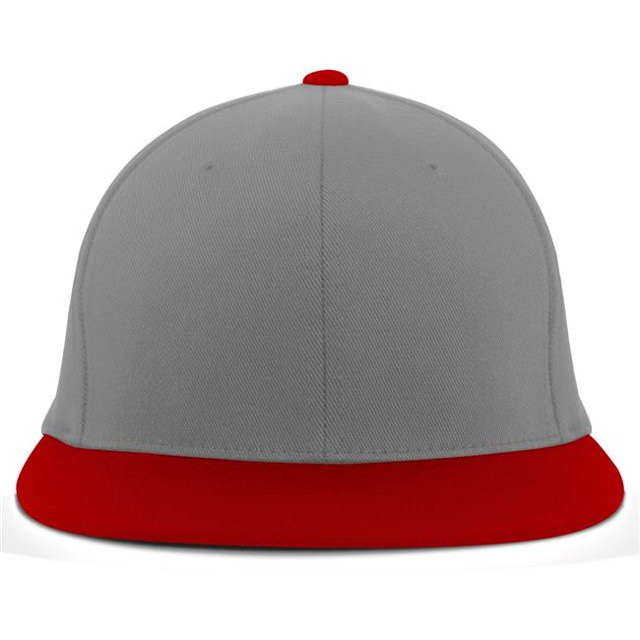 Pacific Headwear ES811.108.XS Casquette Flexfit Performance Premium A-C 2, Argent & Rouge - Extra Small