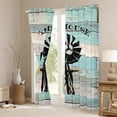 thumbnail image 3 of Erobridal Windmill Blackout Curtains Farmhouse Rustic Decor Curtains for Bedroom, Rural Wooden Plank Curtains & Drapes Vintage Western Window Curtains 52''Wx63''L, Teal Green, 3 of 6