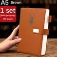 thumbnail image 3 of Notebooks for Work, Hwkond Business Notebook Thick A5 Leather Journal Deluxe Office Notepad Notebook Meeting Notes Book Large-sized Work Diary Clearance Under $5, 3 of 9