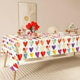 thumbnail image 4 of AnyDesign Valentine''s Day Rectangle Tablecloth Colorful Hearts Fabric Table Cloth Watercolor Washable Table Cover for Wedding Anniversary, 60 x 102 Inch, 4 of 5
