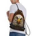 thumbnail image 4 of Yiaed Vintage Pattern Bald Eagle Print Drawstring Bags Drawstring Backpack Bulk String Back Pack Gym Sport Bag-Small, 4 of 5