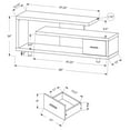 thumbnail image 4 of Monarch Specialties 60" Modern Art Deco Entertainment TV Stand w/ Drawer, White, 4 of 4