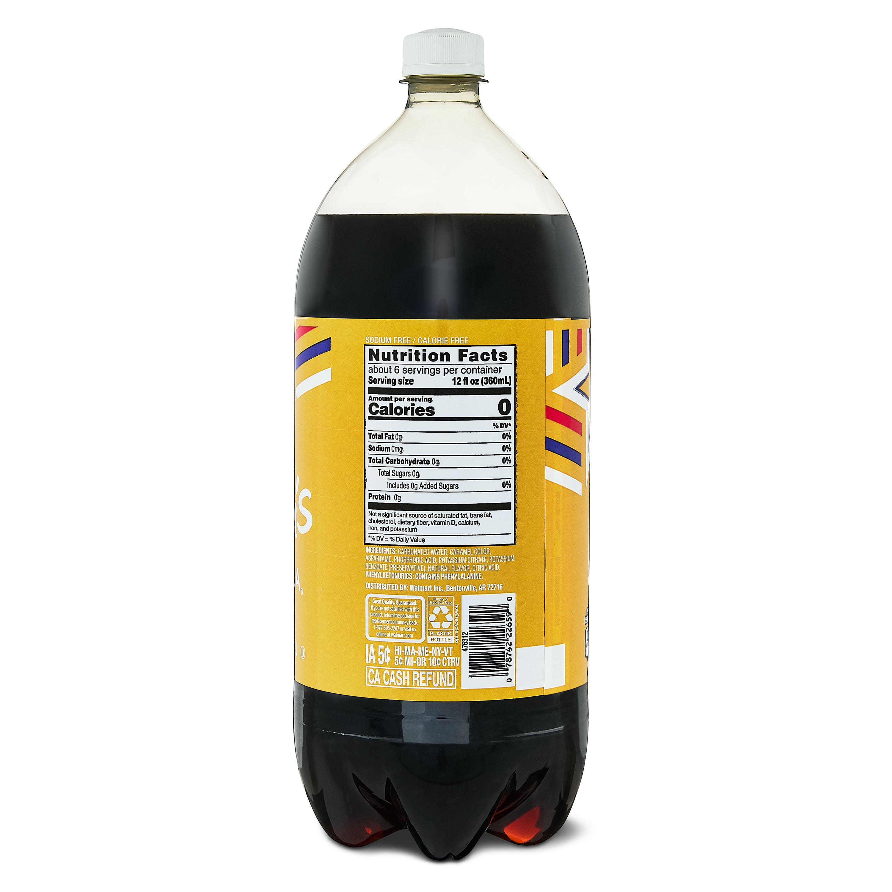 (6 pack) Sam's Cola Diet Caffeine-Free Soda, 2 Liter Bottle