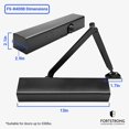 thumbnail image 6 of Commercial Door Closer FS-8400B Heavy Duty Adjustable Grade 1 Standard Automatic Door Closing Hinge - ADA Compliant UL & CUL UL10C Listed - Aluminium Finish - High Traffic (Black), 6 of 8