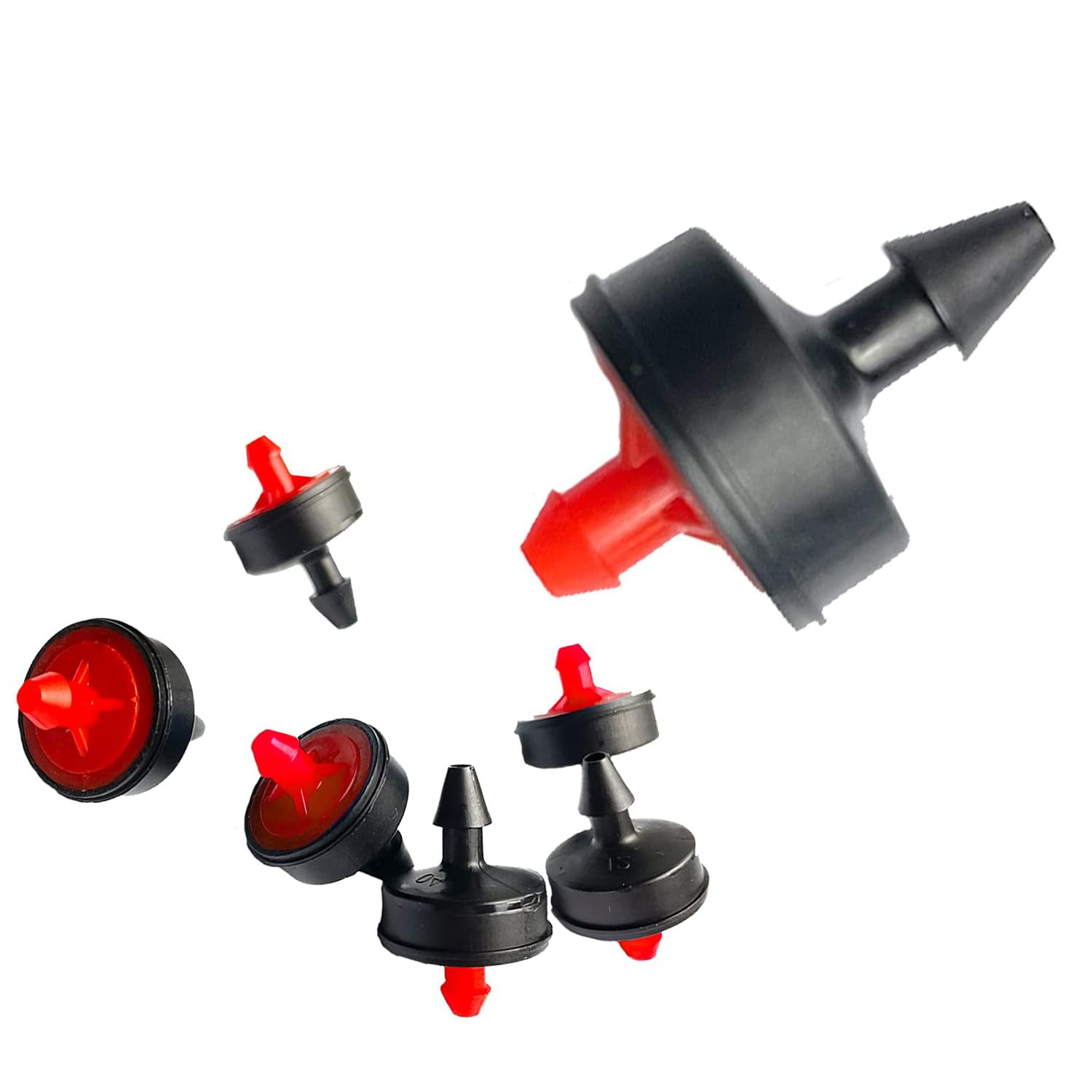 Drip Irrigation Emitters,1GPH Irrigation Dripper Emitters Maintain Constant Flow,Drip Irrigation System,1GPH Pressure Compensation Drippers,1GPH Inline Drippers and Drip Emitters,50 Per Bag (Red)