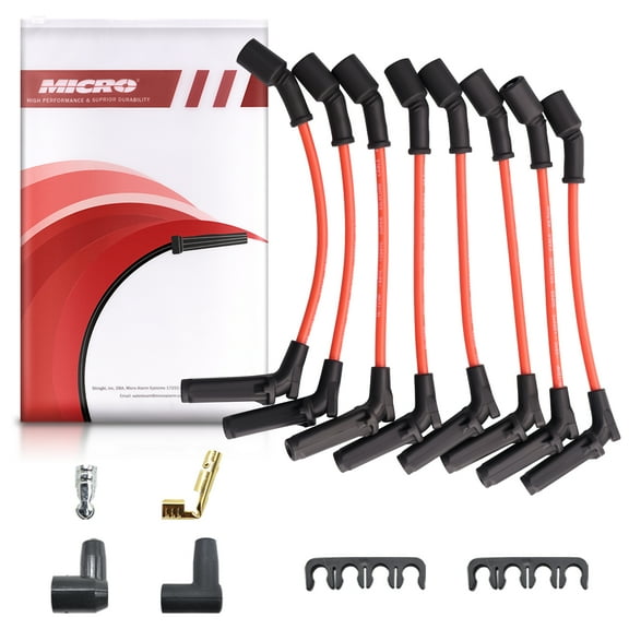 Micro 8.5mm Ignition Wires Performance Spark Plug Compatible with 1999-2006 Chevy/GMC LS1 Vortec 4.8L 5.3L 6.0L