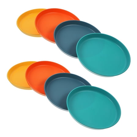 LEORX 8Pcs Shallow Cat Dish In Yellow Color Wide And Flat For Pet Owners And Kittens