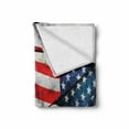 thumbnail image 2 of American Flag Soft Flannel Fleece Throw Blanket, Banner in the Sky on Cloudy Mist Display National Proud of Heritage, Cozy Plush for Indoor and Outdoor Use, 70" x 90", Grey Red Blue, by Ambesonne, 2 of 6