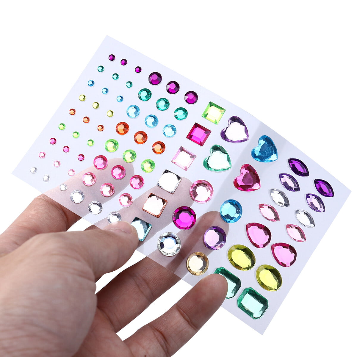 Wrapables Acrylic Self Adhesive Crystal Rhinestone Gem Stickers, Jewel Primary Colors