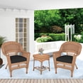 thumbnail image 3 of Jeco 3 Piece Resin Wicker Patio Conversation Set in Honey and Black, 3 of 10
