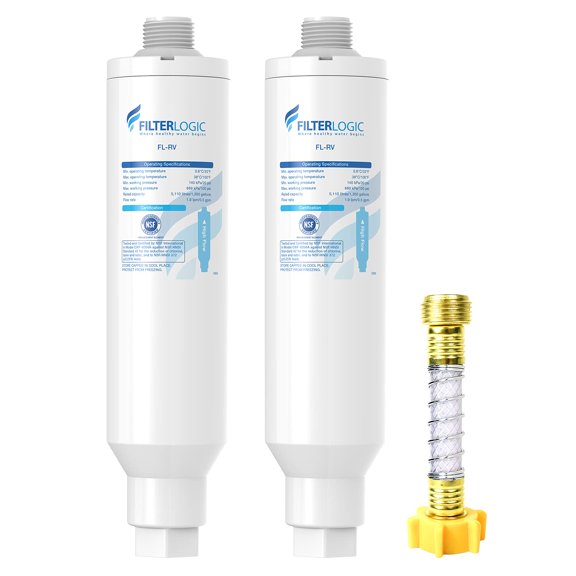 Filtro de agua Filterlogic RV Inline certificado NSF, paquete de 2