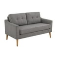 thumbnail image 4 of Serta Brighton Mid-Century Modern Style 2 Seater Loveseat with Ottoman, Light Grey Fabric, 4 of 7