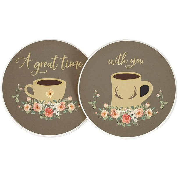 Coffee A Great Time With You Absorbent Cup Coaster of 2) - Walmart.com