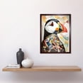 thumbnail image 2 of Puffin Bird Abstract Portrait Folk Art Art Print Framed Poster Wall Decor 12x16 inch, 2 of 5