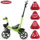 thumbnail image 3 of Triciclo para Niños con Bastón Torreta con Luz y Sonido Pedales Desmontables Posapiés Plegables Apto desde 2 años o hasta 25 kg - Verde, 3 of 7