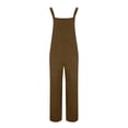 thumbnail image 5 of Womens Corduroy Wide Leg Overalls, Loose Soft Jumpsuit with Pockets, Vintage Fashion Pants for Daily Business Casual Travel Wear | VerBelle,Brown 2XL, 5 of 9
