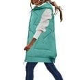thumbnail image 4 of NARABB Women's Sleeveless Vest Jacket Warm Pocket Hooded Coat Long Jacket Winter Sleeveless Down Parkas Outdoor Warm Coat Green-XXL, 4 of 5