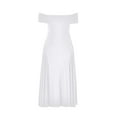 thumbnail image 4 of QHFBli Dresses for Women's Elegant Off Shoulder Short Sleeve Swing A Line Wedding Evening Party Midi Dress, 4 of 5
