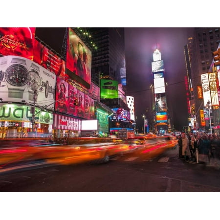 View of Broadway and Times Square at night - New York Poster Print by Assaf